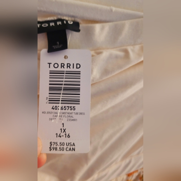 Torrid Strapless White and Multicolor Floral Dress - Picture 5 of 10